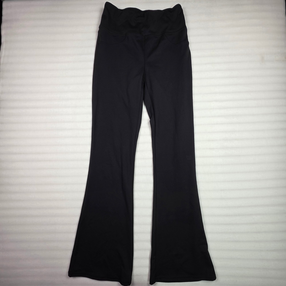 Halara Black High Waisted Flare Leggings Size M tall Yoga Pants with Pockets